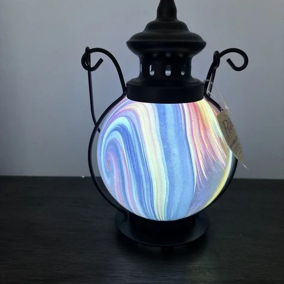 REGAL LED Lantern Battery Glass MultiColor Hanging/Tabletop YARD GARDEN DECOR - Picture 7 of 12